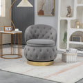 360 Degree Swivel Cuddle Barrel Accent Storage Chairs, Round Armchairs With Wide Upholstered, Fluffy Velvet Fabric Chair For Living Room, Bedroom, Office, Waiting Rooms Gray Primary Living Space Foam Velvet