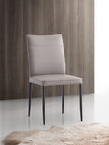 Rashard Side Chair Set 2 , Smoky Leather & Black Finish Dn02400 Gray Leather