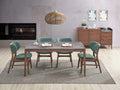 Bevis Dining Table, Stone & Walnut Finish Dn02312 Stone Gray Wood