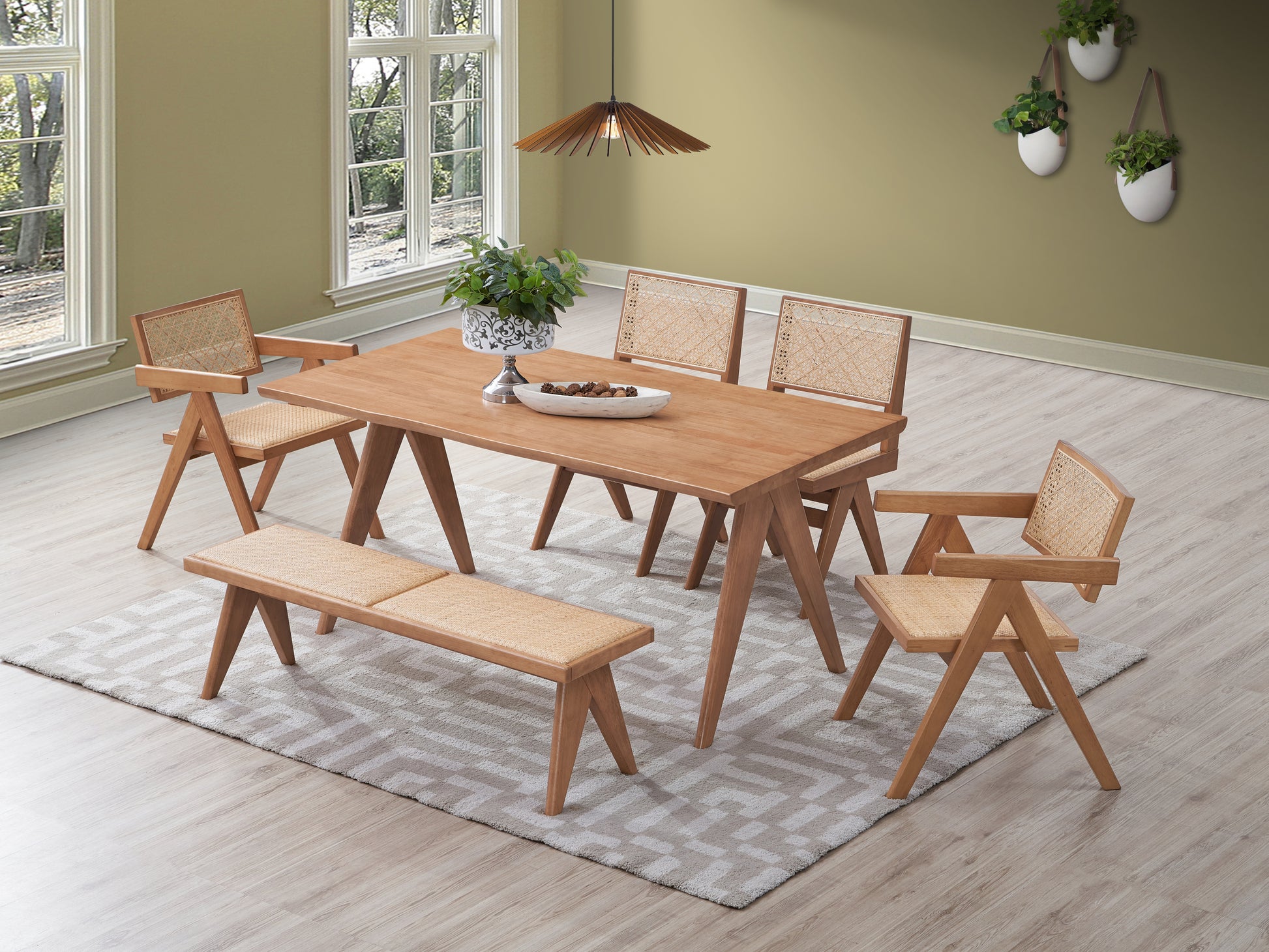 Velentina Dining Table, Natural Finish Dn02371 Natural Wood