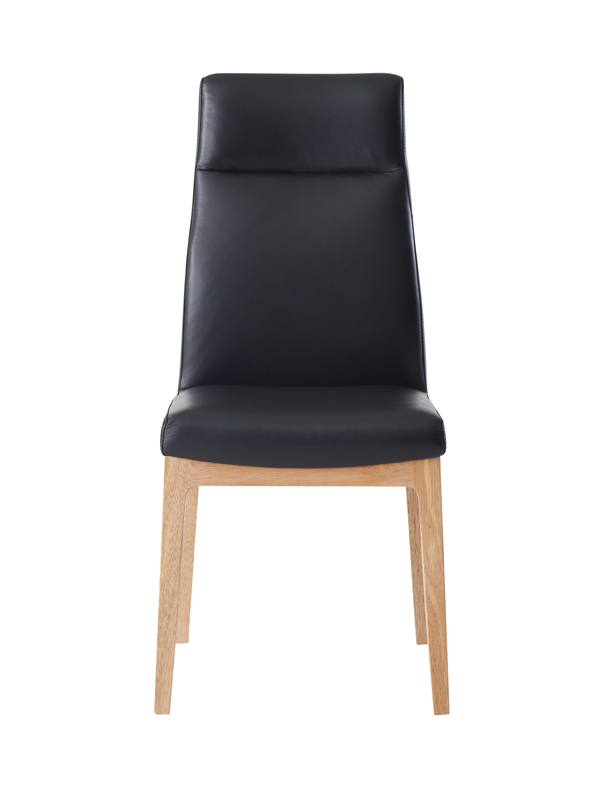 Raquan Side Chair Set 2 , Black Leather & Walnut Finish Dn02398 Black Leather