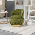 360 Degree Swivel Cuddle Barrel Accent Storage Chairs, Round Armchairs With Wide Upholstered, Fluffy Velvet Fabric Chair For Living Room, Bedroom, Office, Waiting Rooms Olive Green Primary Living Space Foam Velvet