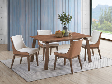 Ginny Dining Table, Walnut Finish Dn02307 Walnut Wood