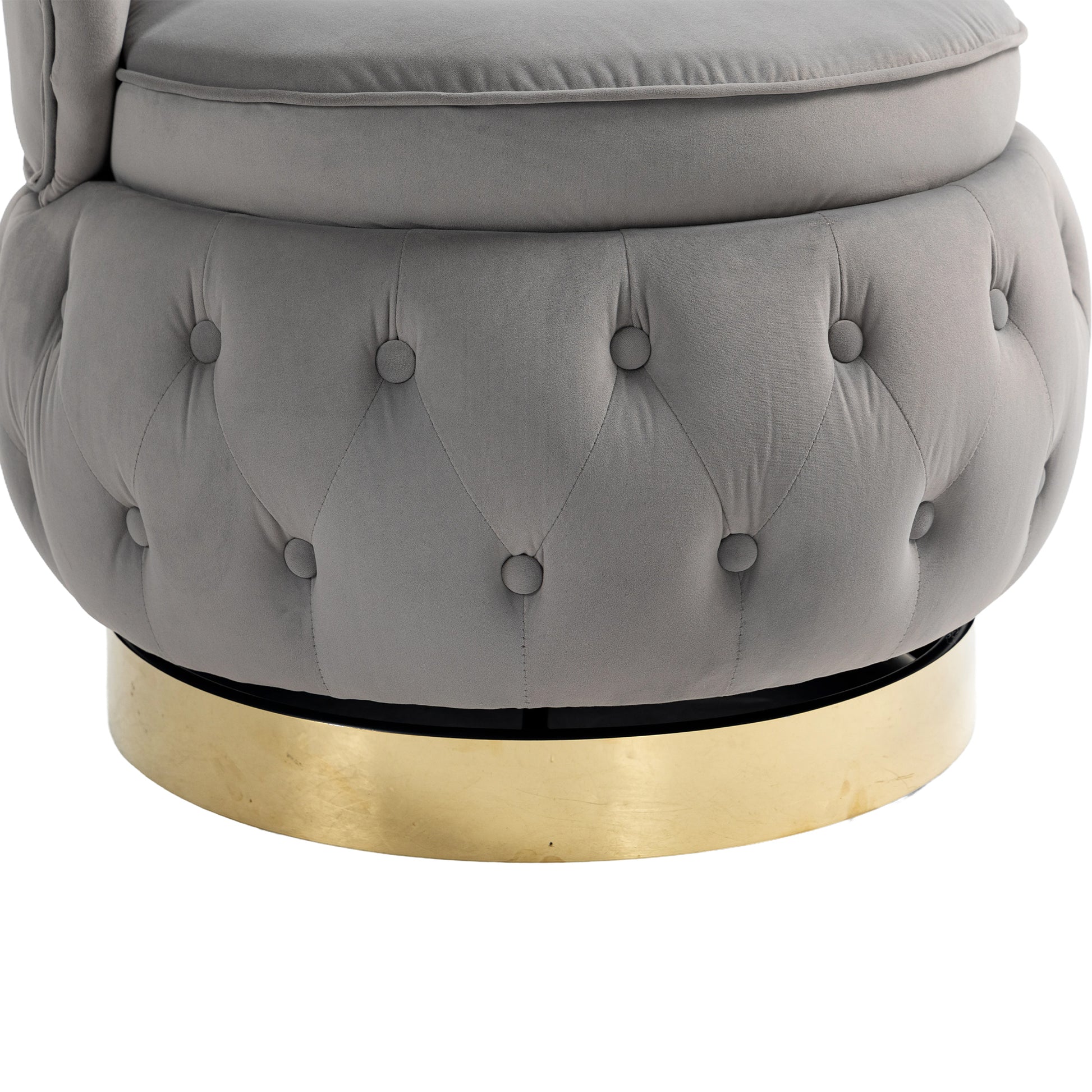 360 Degree Swivel Cuddle Barrel Accent Storage Chairs, Round Armchairs With Wide Upholstered, Fluffy Velvet Fabric Chair For Living Room, Bedroom, Office, Waiting Rooms Gray Primary Living Space Foam Velvet
