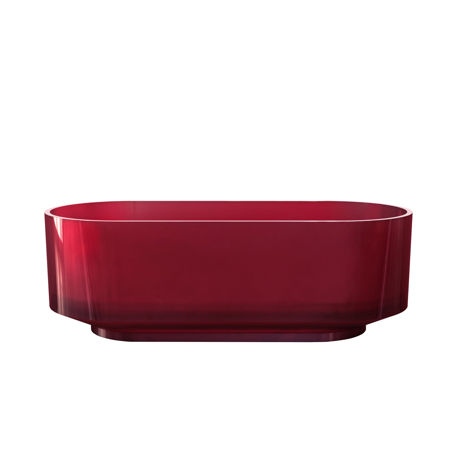 67 inch Clear cherry red solid surface bathtub