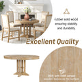 Farmhouse Dining Table Extendable Round Table For Kitchen, Dining Room Natural Wood Wash Natural Wood Wash Solid Wood Mdf