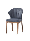 Seraphyne Side Chair Set 2 , Slate Leather & Walnut Finish Dn02402 Slate Leather