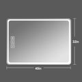 40X32 Inch Led Bathroom Mirror Vanity Mirrors With Front Lights Wall Mounted Anti Fog Frameless Make Up Mirror With Light 5 Mm Copper Free Silver Mirror Horizontal Or Vertical Silver Glass