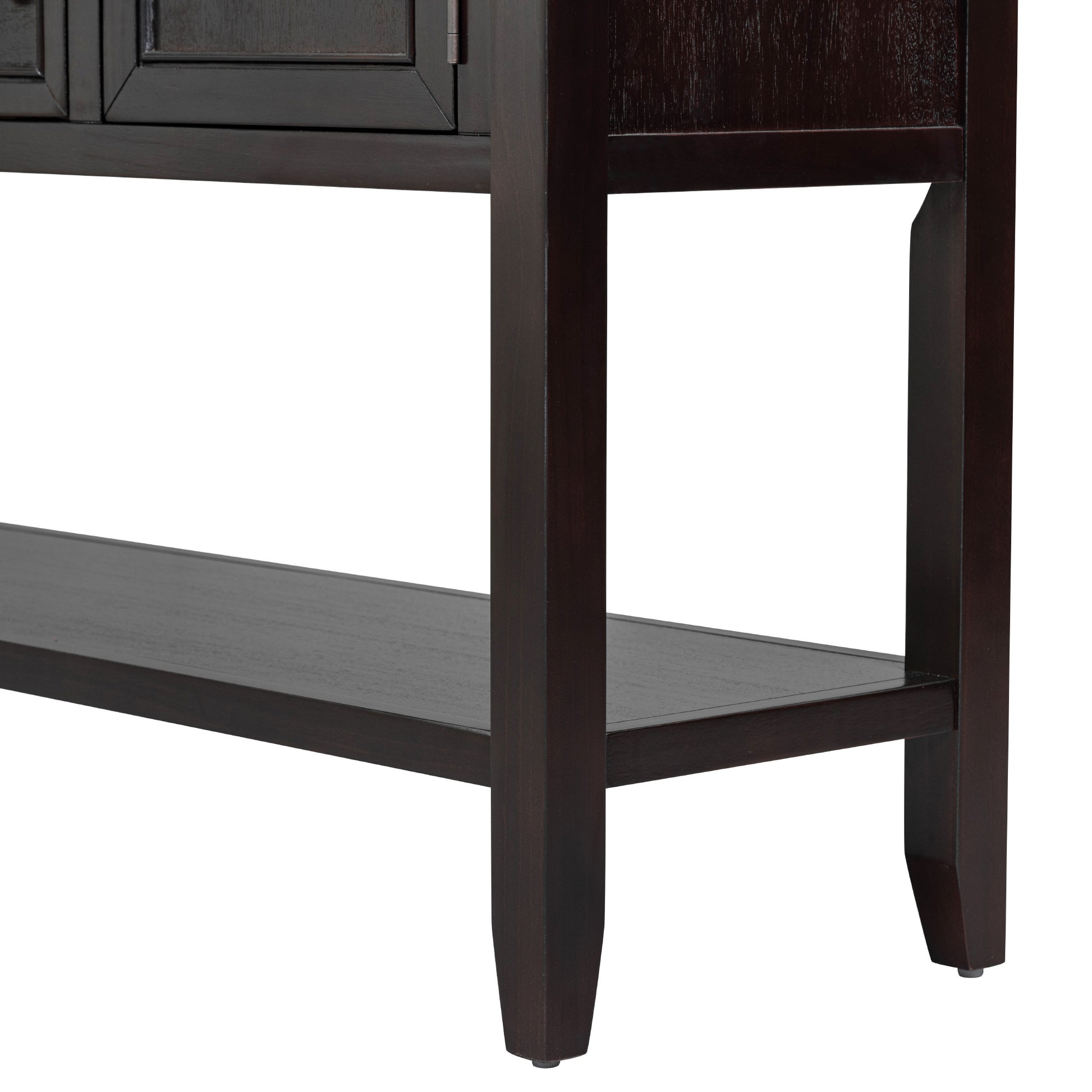 Cambridge Series Large Storage Vintage Console Table With Four Small Drawers And Bottom Shelf For Living Rooms, Entrances And Kitchens Espresso, Old Sku: Wf190263Aap Espresso Solid Wood Mdf