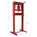 20 Ton Bottle Jack Shop Press, Bend, Straighten, Or Press Parts, Install Bearings, U Joints, Bushings, Ball Joints, And Pulleys,Red Red Steel