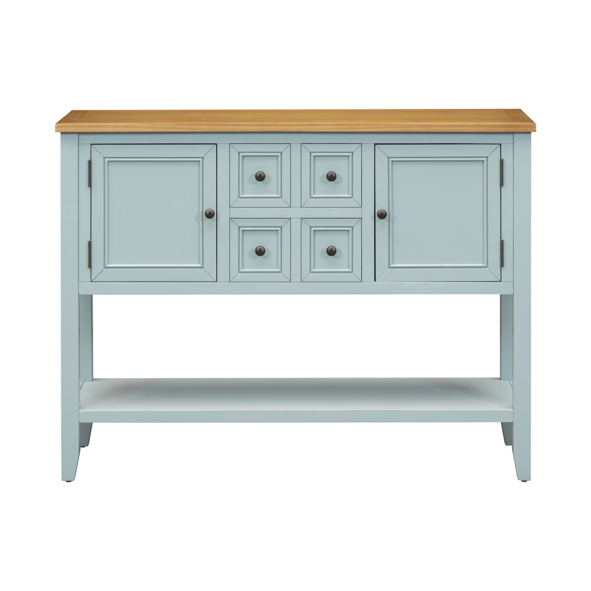 Cambridge Series Large Storage Vintage Console Table With Four Small Drawers And Bottom Shelf For Living Rooms, Entrances And Kitchens Lime White, Old Sku: Wf190263Aak Lime White Solid Wood Mdf