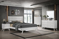 Cerys Queen Bed White Finish Bd01558Q White Mdf