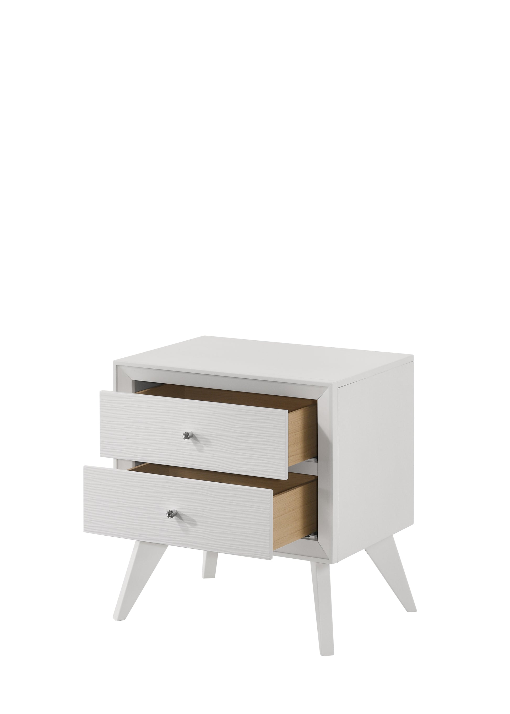 Cerys Nightstand White Finish Bd01559 White Mdf