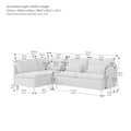 Modular L Shaped Corner Sofa ,Left Hand Facing Sectional Couch,Orange Cotton Linen 90.9'' Orange Foam Cotton Linen 3 Seat