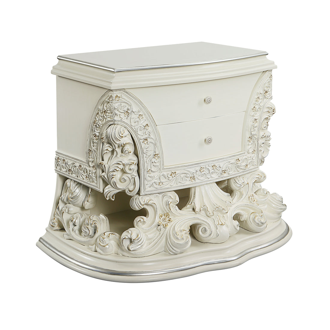 Adara Nightstand Antique White Finish Bd01249 Antique White Mdf