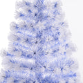5Ft Tall Pre Lit Douglas Fir Artificial Christmas Tree With Realistic Branches, Multi Color Led Lights, Fiber Optics And 180 Tips White Blue Antique Blue Abs