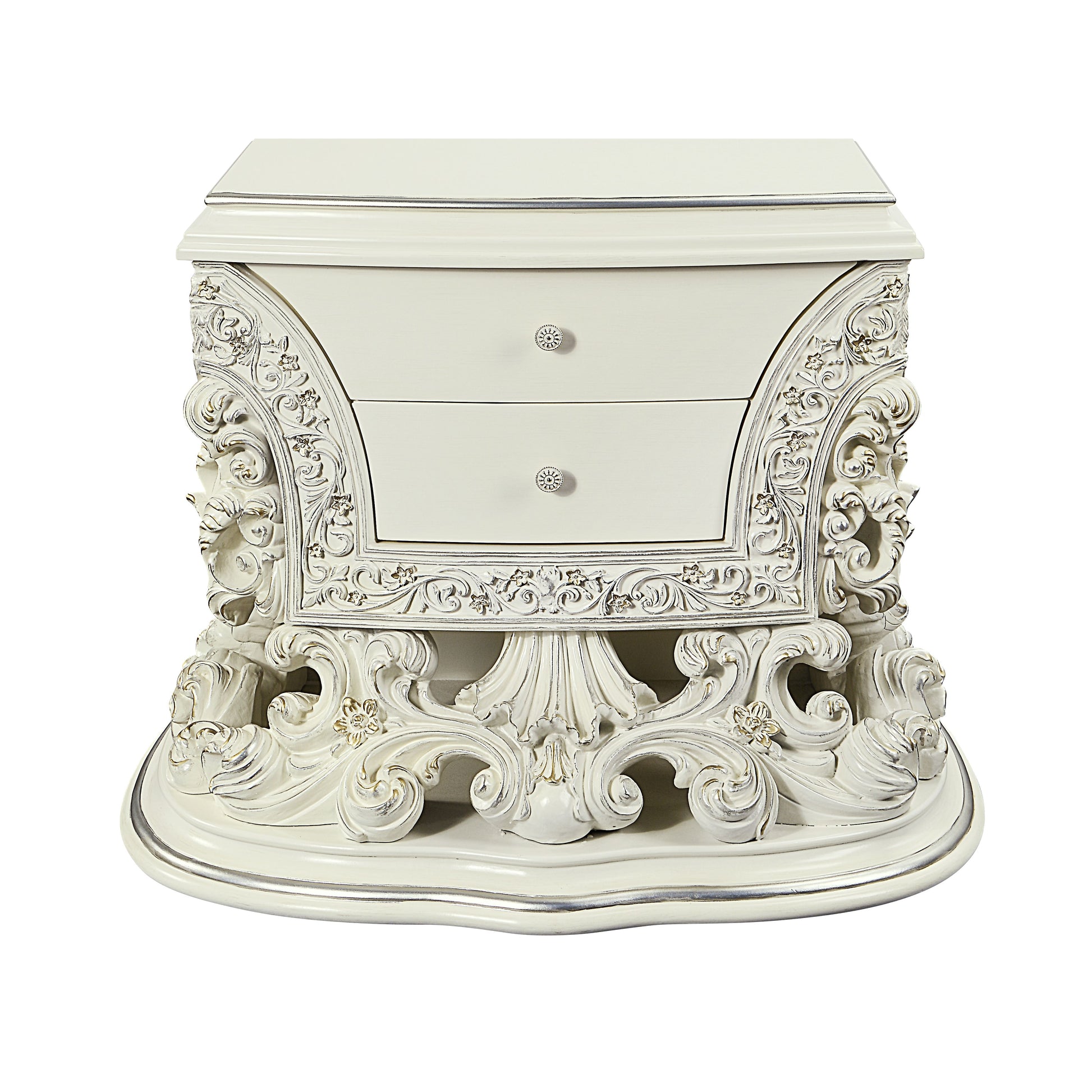 Adara Nightstand Antique White Finish Bd01249 Antique White Mdf