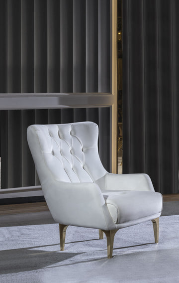 Lust Modern Style Chair In Off White Off White Modern Upholstered Wood