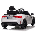 Bmw M4 12V Kids Ride On Toy Car 2.4G W Parents Remote Control,Three Speed Adjustable,Power Display, Usb,Mp3 ,Bluetooth,Led Light,Story,A Handle With Wheels And A Pull, Easy To Carry White Polyethylene