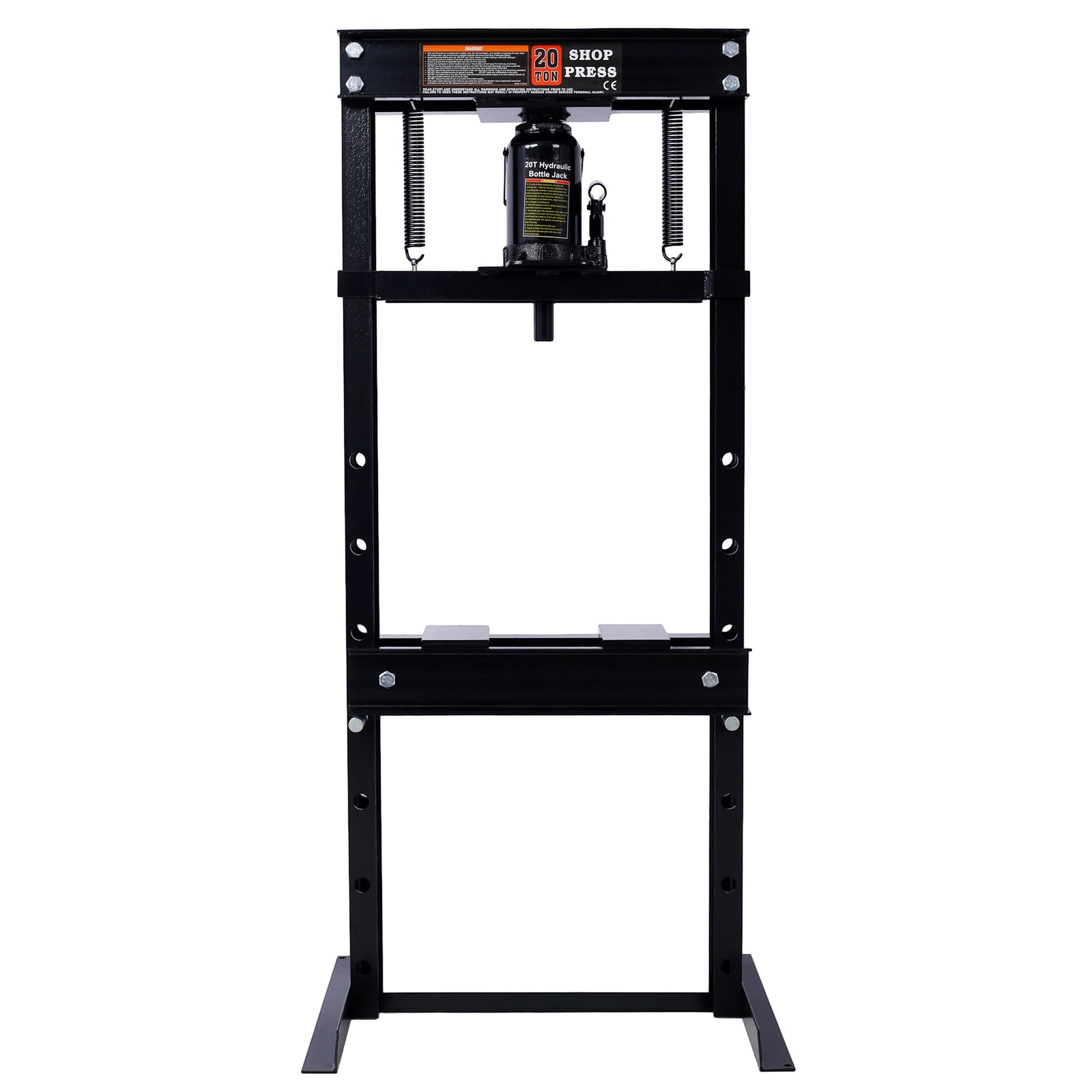20 Ton Bottle Jack Shop Press, Bend, Straighten, Or Press Parts, Install Bearings, U Joints, Bushings, Ball Joints, And Pulleys,Black Black Steel