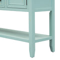 Cambridge Series Large Storage Vintage Console Table With Four Small Drawers And Bottom Shelf For Living Rooms, Entrances And Kitchens Retro Blue, Old Sku: Wf190263Aac Retro Blue Solid Wood Mdf