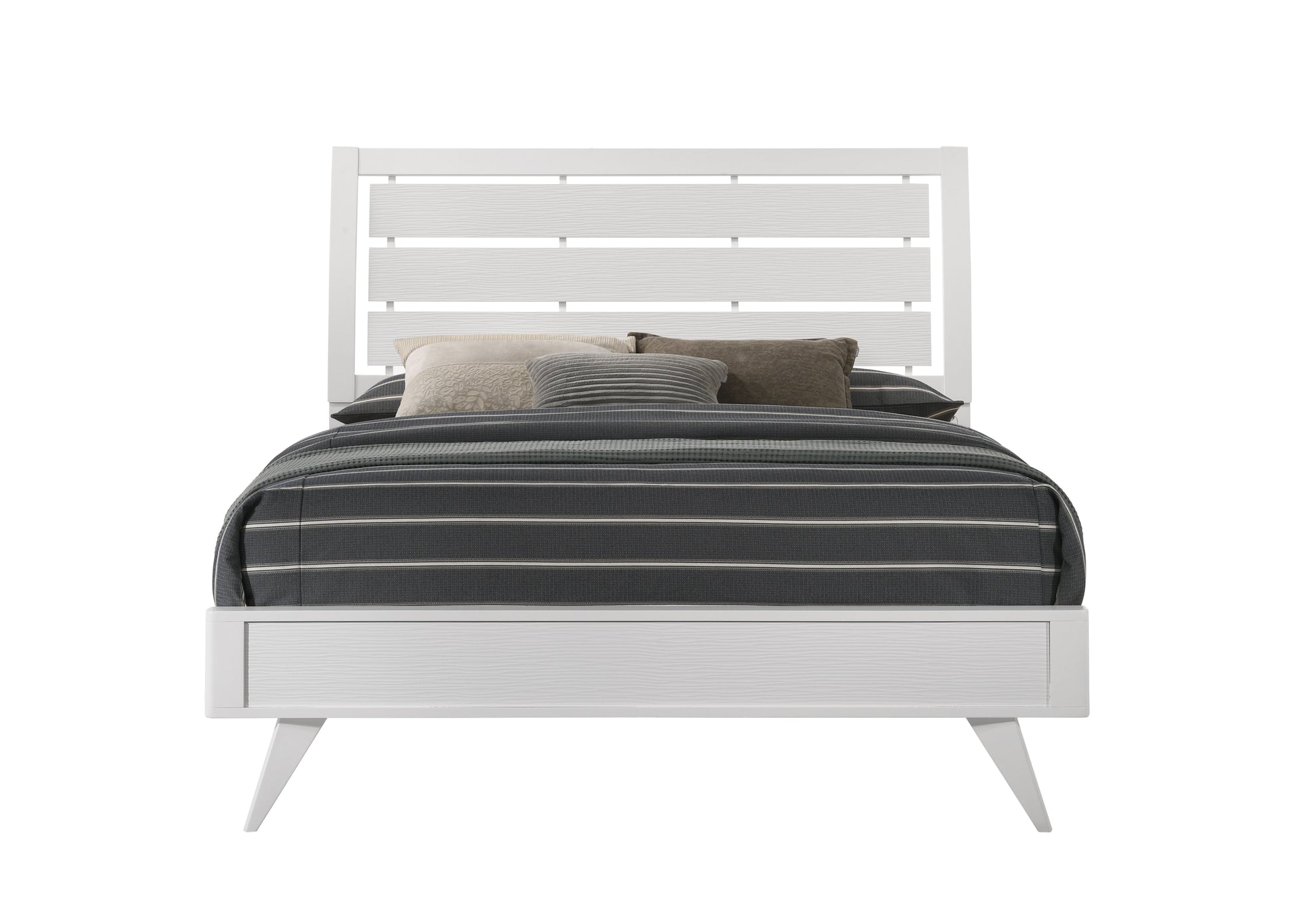 Cerys Queen Bed White Finish Bd01558Q White Mdf