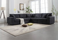 Oversized Length117.2''*Width 117.2'' Modular Sectional Sofa Couches Set ,Corduroy Upholstered Deep Seat Comfy Sofa For Living Room,Dark Gray Dark Gray Light Brown Polyester Wood Primary Living Space Medium Soft Cushion Back Modern Square Arms Wood 5