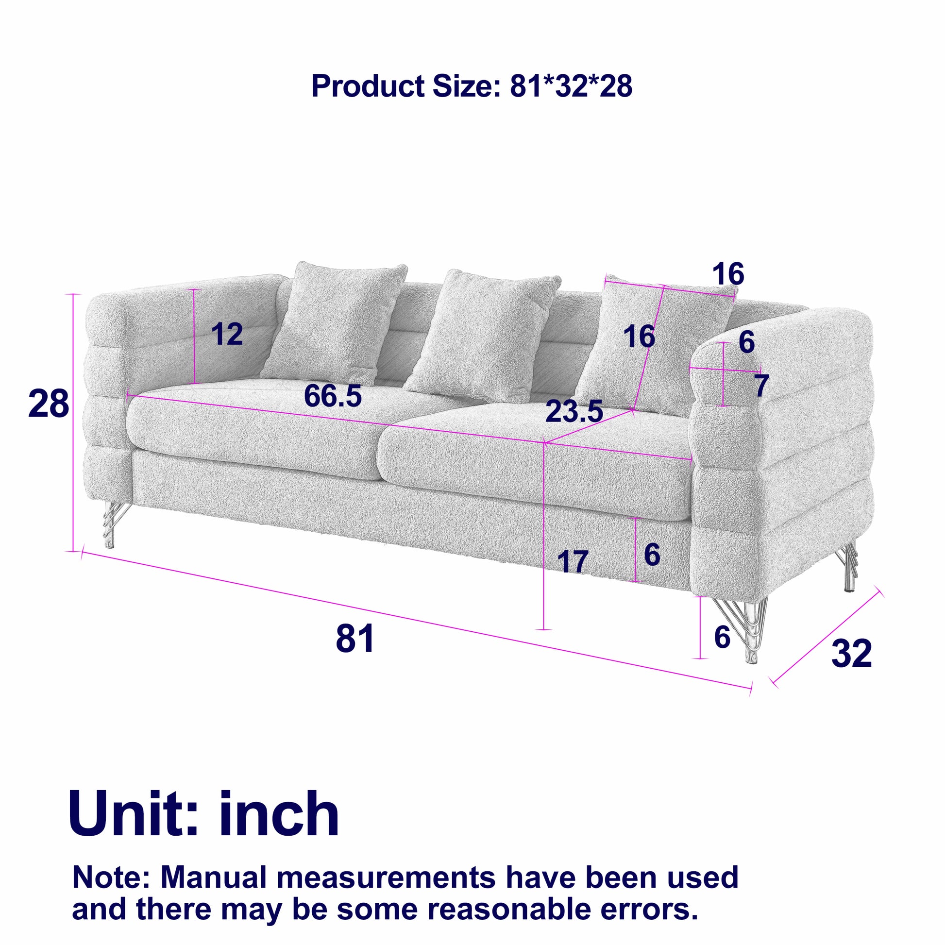 3 Seater 3 Seater Combination Sofa.White Teddy Ivory White Teddy Primary Living Space American Design Foam Fabric