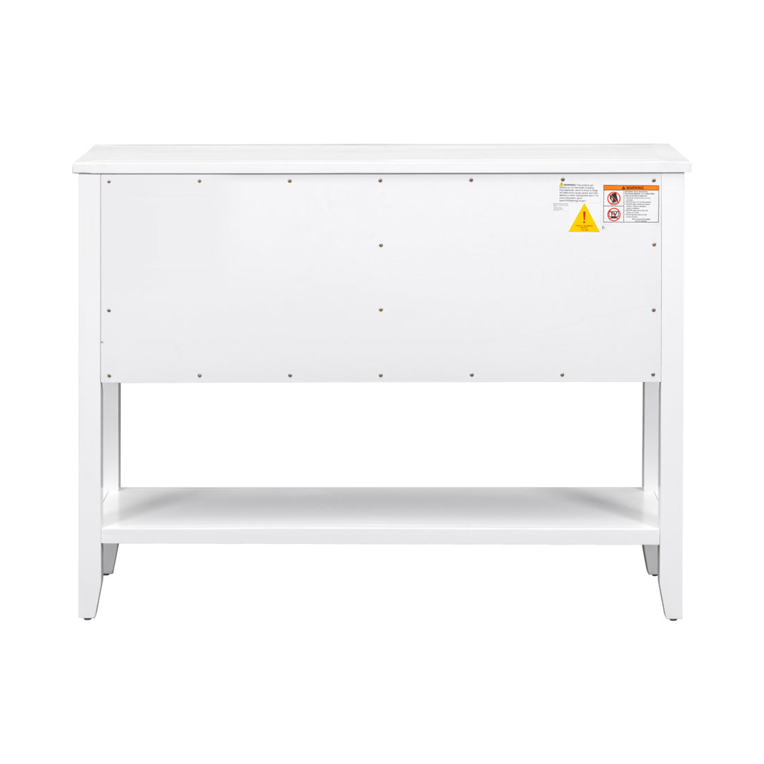 Cambridge Series Large Storage Vintage Console Table With Four Small Drawers And Bottom Shelf For Living Rooms, Entrances And Kitchens White, Old Sku: Wf190263Aaa White Solid Wood Mdf