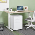 3 Drawer Mobile File Cabinet with Lock Steel File white-metal