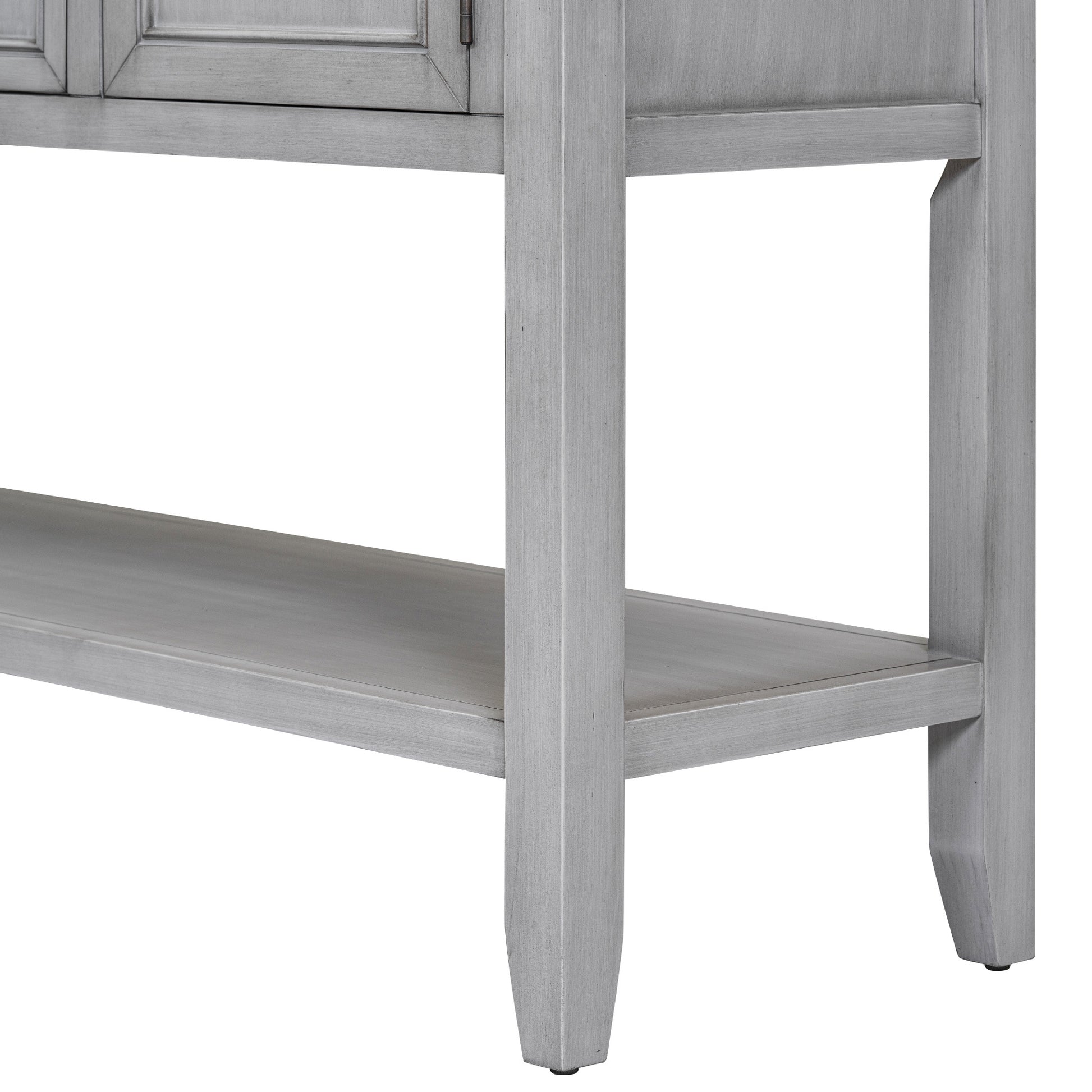 Cambridge Series Large Storage Vintage Console Table With Four Small Drawers And Bottom Shelf For Living Rooms, Entrances And Kitchens Antique Gray, Old Sku: Wf190263Aae Antique Gray Solid Wood Mdf