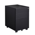 3 Drawer Mobile File Cabinet with Lock Steel File black-metal