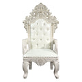 Adara Arm Chair Set 2 Pearl White Pu & Antique White Finish Dn01231 Antique White Solid Wood Mdf