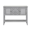 Cambridge Series Large Storage Vintage Console Table With Four Small Drawers And Bottom Shelf For Living Rooms, Entrances And Kitchens Antique Gray, Old Sku: Wf190263Aae Antique Gray Solid Wood Mdf