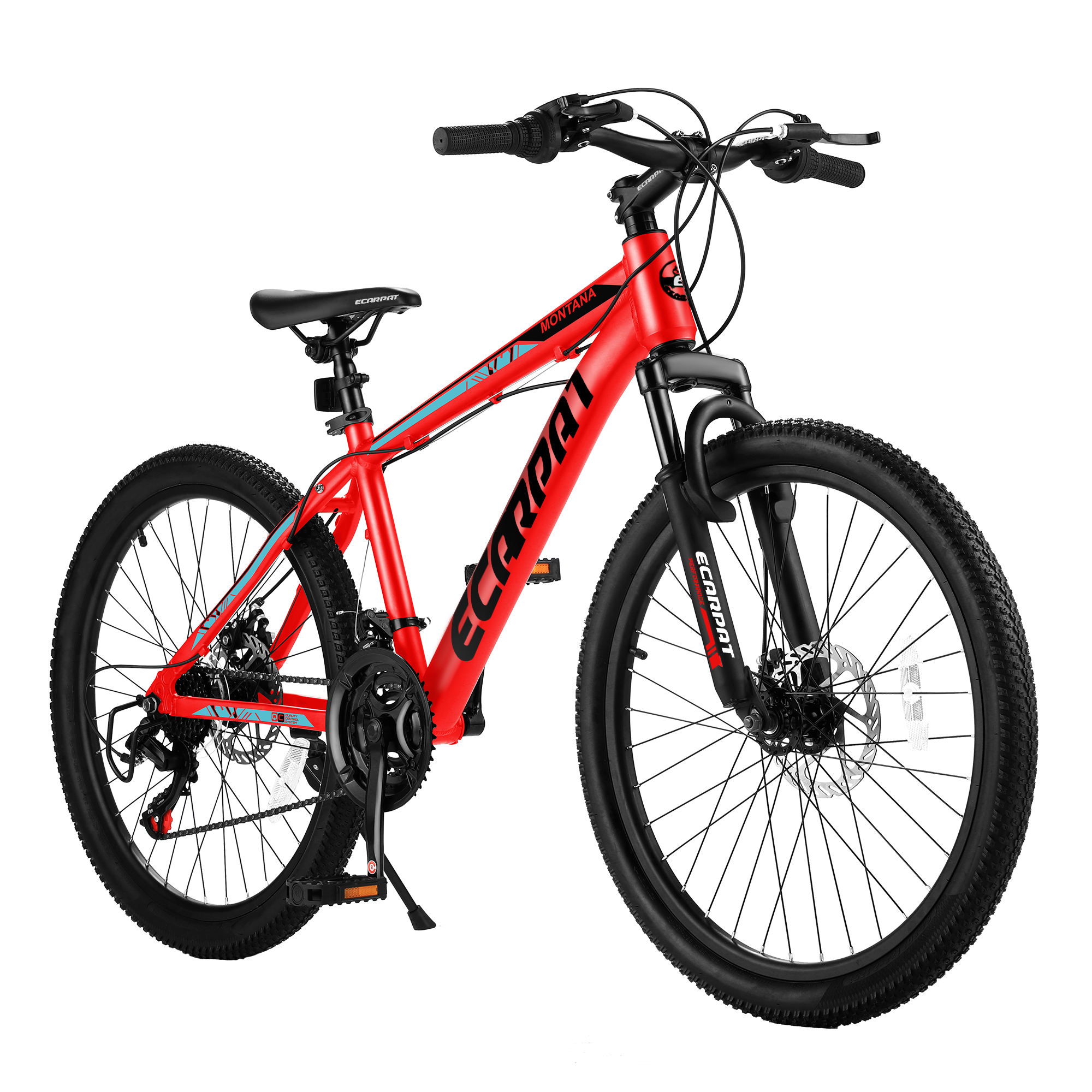 A24299 24 Inch Mountain Bike Bicycle For Adults Aluminium Frame Bike Shimano 21 Speed With Disc Brake Cycling Red Without Anti Slip Garden & Outdoor American Design Multifunctional Aluminium