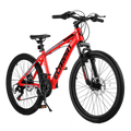 A24299 24 Inch Mountain Bike Bicycle For Adults Aluminium Frame Bike Shimano 21 Speed With Disc Brake Cycling Red Without Anti Slip Garden & Outdoor American Design Multifunctional Aluminium