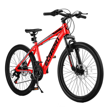 A24299 24 Inch Mountain Bike Bicycle For Adults Aluminium Frame Bike Shimano 21 Speed With Disc Brake Cycling Red Without Anti Slip Garden & Outdoor American Design Multifunctional Aluminium