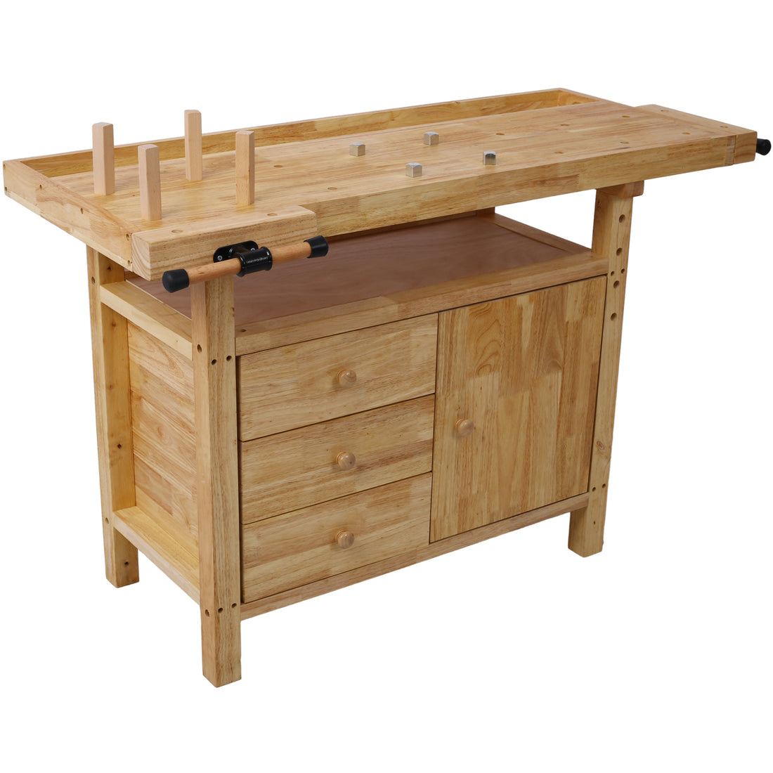 Wood Workbench Wooden Workbench For Garage Workshop And Home Natural Rubber Wood