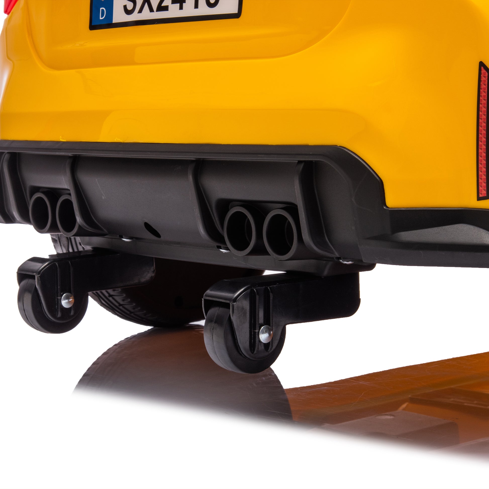 Bmw M4 12V Kids Ride On Toy Car 2.4G W Parents Remote Control,Three Speed Adjustable,Power Display, Usb,Mp3 ,Bluetooth,Led Light,Story,A Handle With Wheels And A Pull, Easy To Carry Yellow Polyethylene