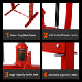 20 Ton Bottle Jack Shop Press, Bend, Straighten, Or Press Parts, Install Bearings, U Joints, Bushings, Ball Joints, And Pulleys,Red Red Steel