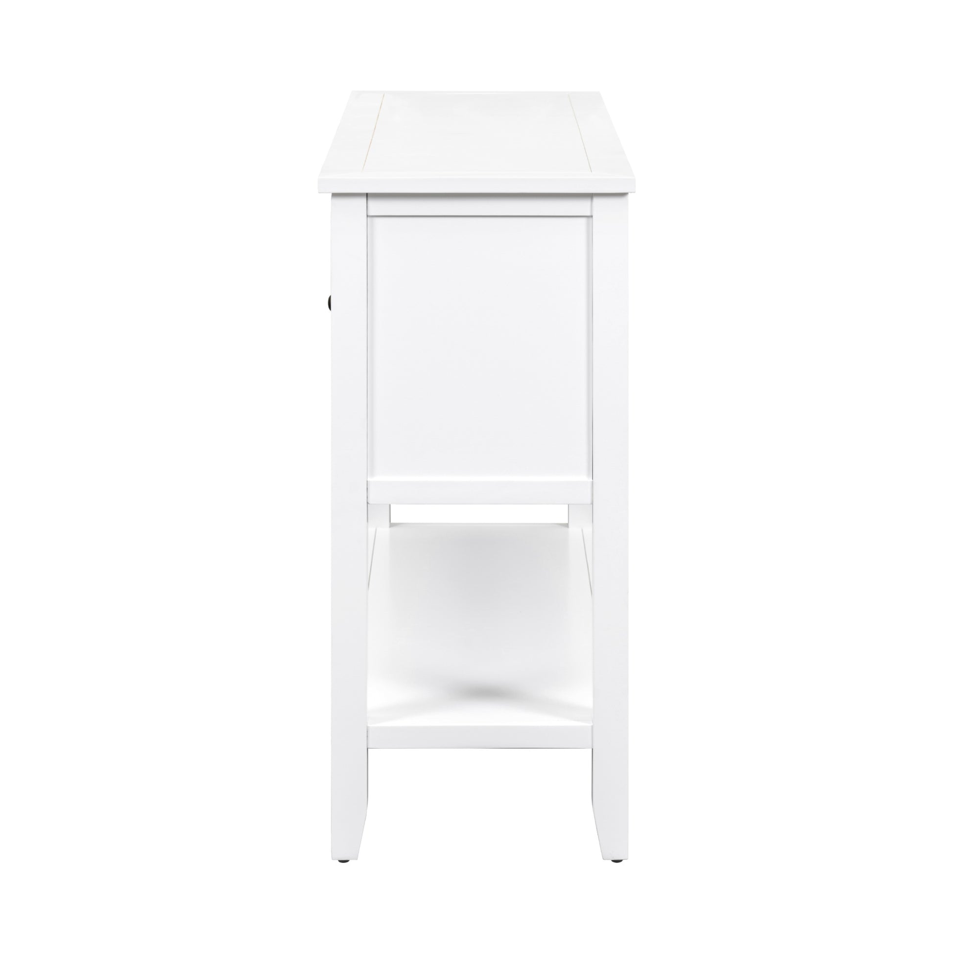 Cambridge Series Large Storage Vintage Console Table With Four Small Drawers And Bottom Shelf For Living Rooms, Entrances And Kitchens White, Old Sku: Wf190263Aaa White Solid Wood Mdf