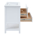 Viedo Modern 30Inch Navy Blue White Bathroom Vanity Cabinet Combo With Openstorge, Two Drawers White Solid Wood Mdf