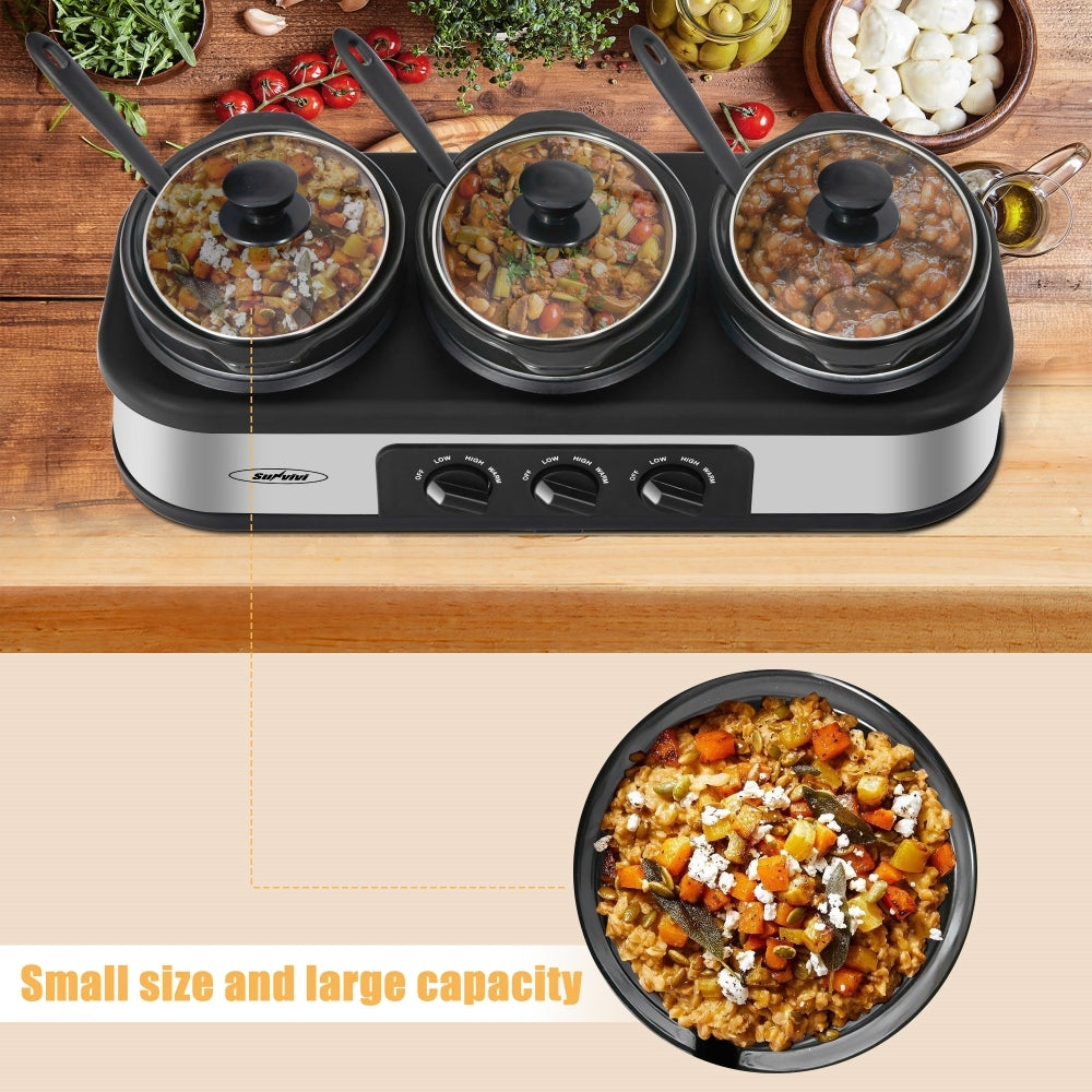 Silver 4.5 Qt Electric Small Slow Cookers