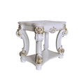 Vendome Side Table, Antique Pearl Finish Lv01527 Antique White Wood