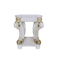 Vendome Side Table, Antique Pearl Finish Lv01527 Antique White Wood