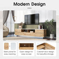 Modern Tv Stand For Tvs Up To 80''Media Console With Multi Functional Storage, Entertainment Center With Door Rebound Device, Tv Cabinet For Living Room,Bedroom White Natural Primary Living Space 70