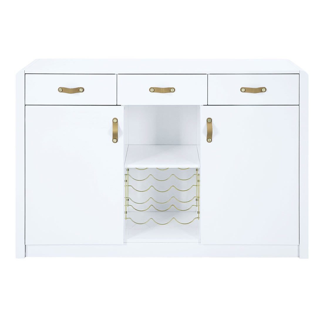 Paxley Server, White High Gloss Finish Dn01612 White Mdf