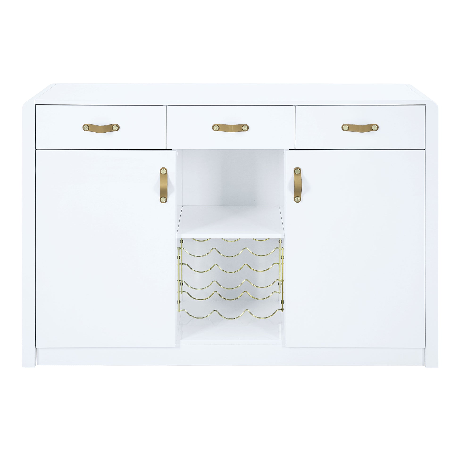 Paxley Server, White High Gloss Finish Dn01612 White Mdf