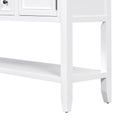 Cambridge Series Large Storage Vintage Console Table With Four Small Drawers And Bottom Shelf For Living Rooms, Entrances And Kitchens White, Old Sku: Wf190263Aaa White Solid Wood Mdf