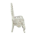 Adara Arm Chair Set 2 Pearl White Pu & Antique White Finish Dn01231 Antique White Solid Wood Mdf